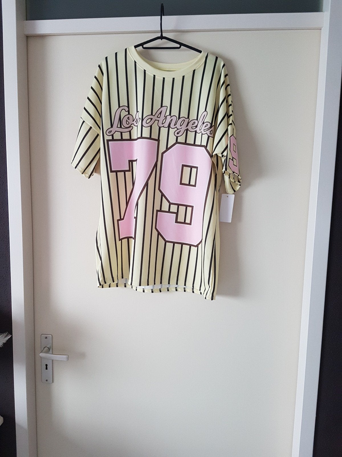 oversized t-shirt geel met opdruk one size, Verzenden, Nieuw, Geel, Korte mouw