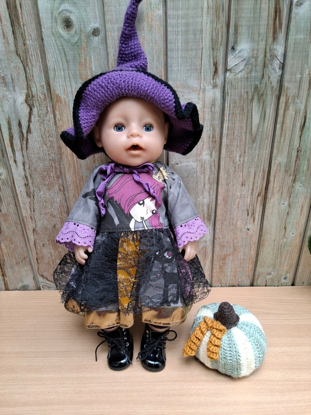 3 delige nieuw Halloween poppensetje, 41- 45 cm, Ophalen of Verzenden, Nieuw, Babypop