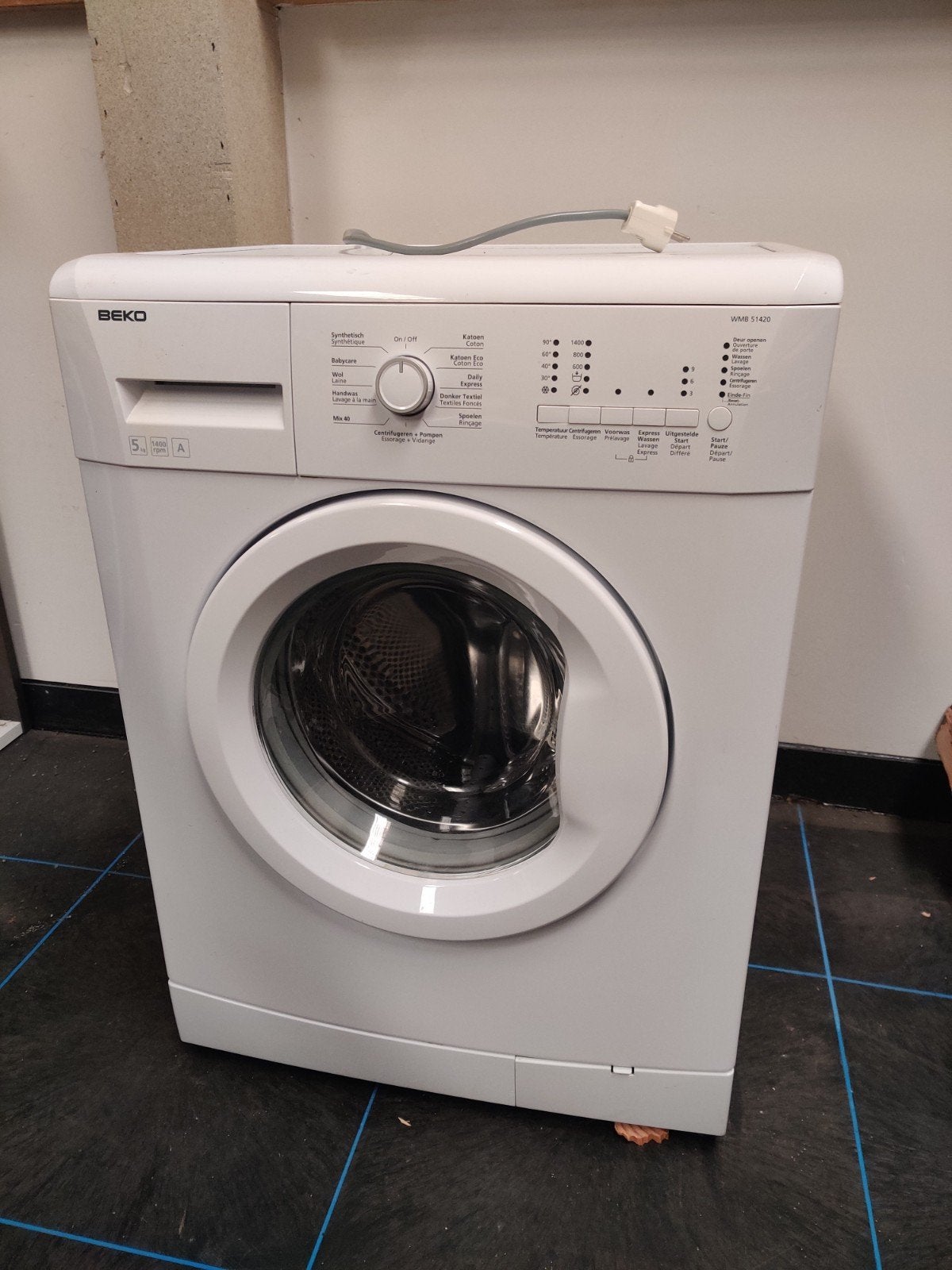 Beko WMB 51420 Wasmachine - 5 kg, 1400 toeren, Ophalen, 1200 tot 1600 toeren, Gebruikt, 4 tot 6 kg