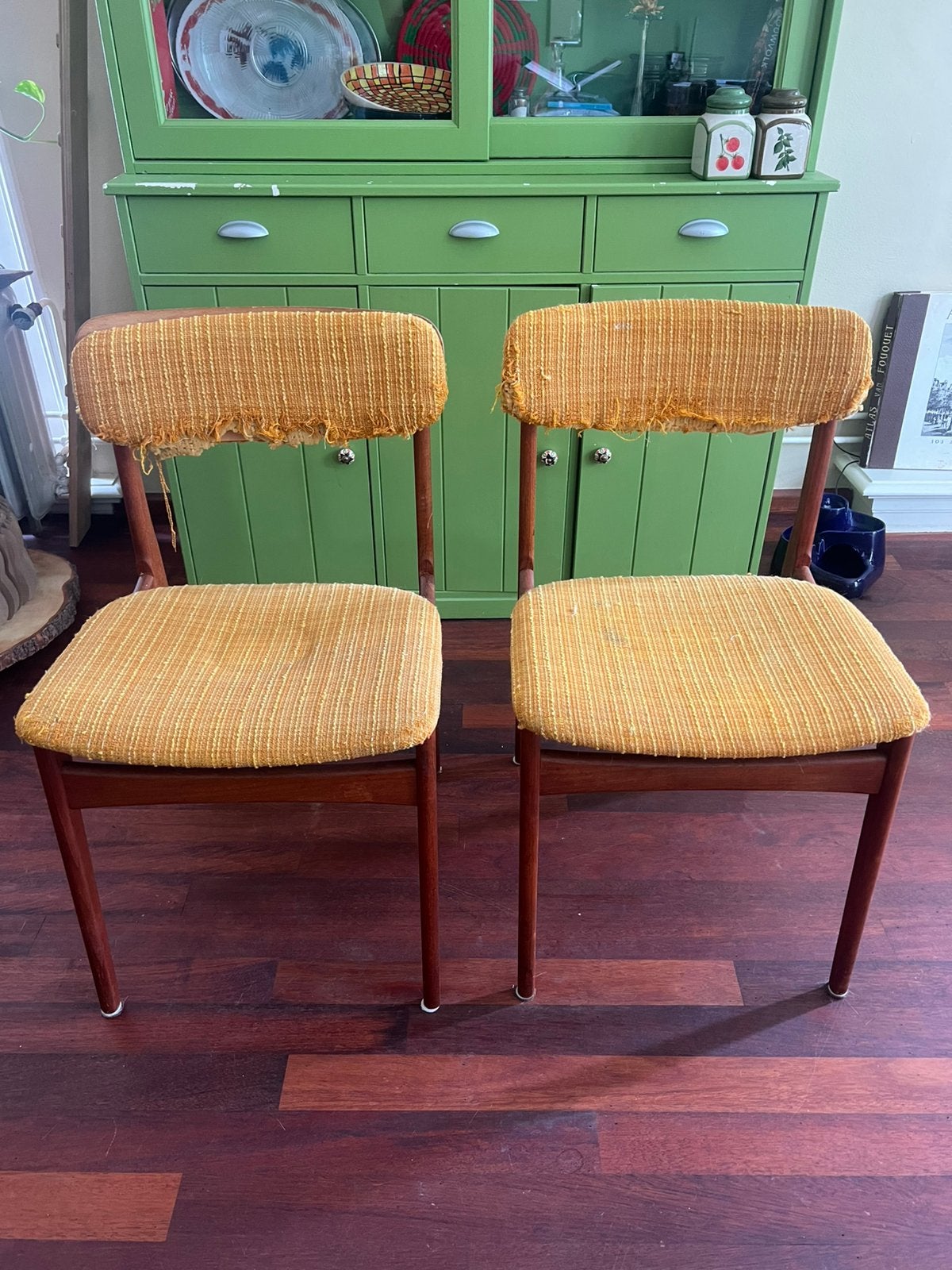 Vintage design stoelen / mid century, Ophalen, Gebruikt, Twee