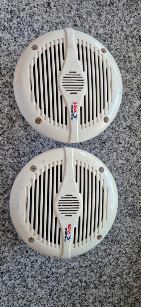 BOSS Marine 200W 4 Ohm speakers (2 stuks), Gebruikt, 120 watt of meer, Front, Rear of Stereo speakers, Ophalen
