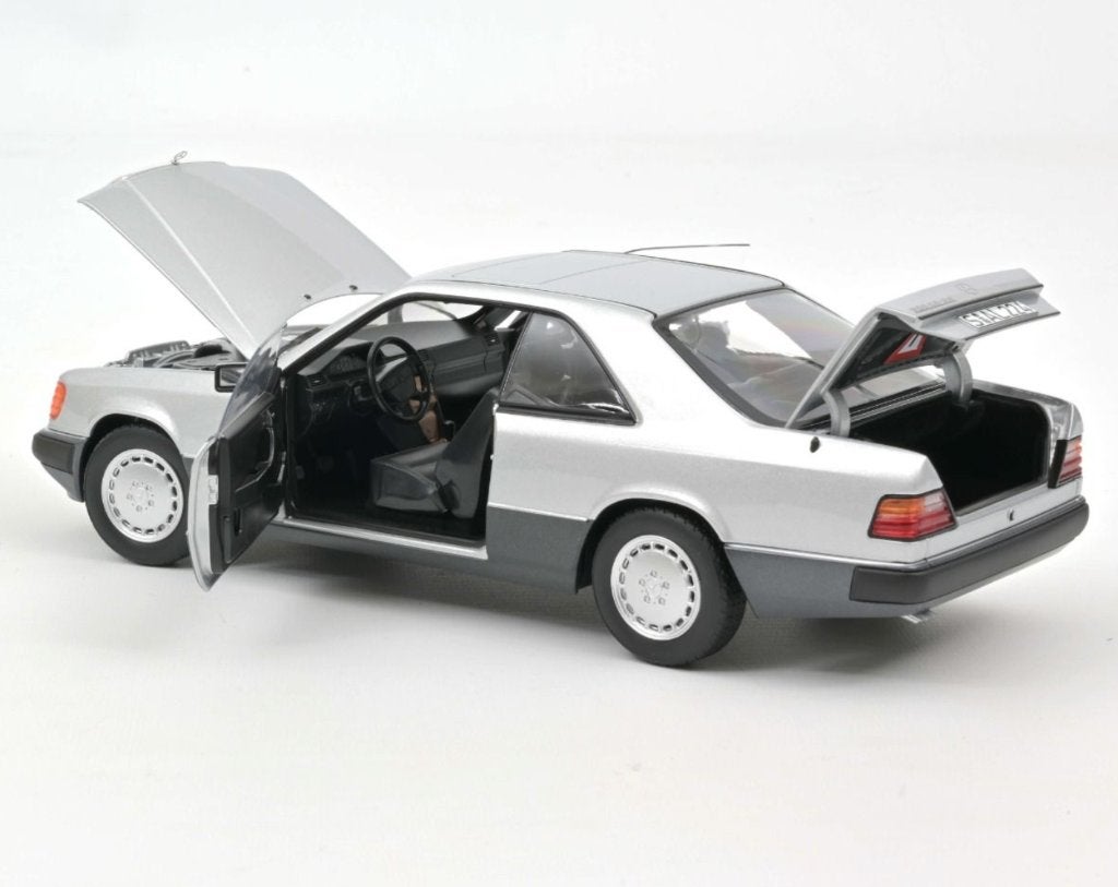 Mercedes Benz 300 CE-24 Coupe 1990 Zilver 1/18 NOREV 183880, Ophalen of Verzenden, Nieuw, Auto, Norev