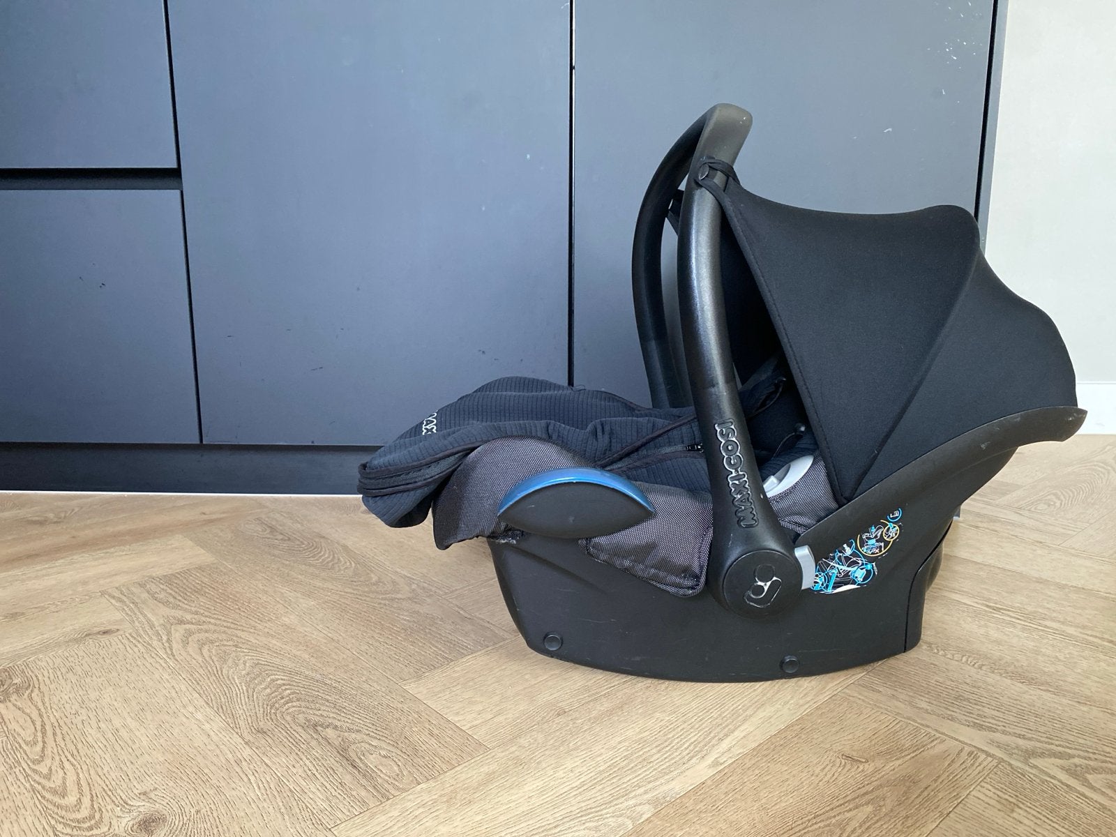 Maxi-Cosi met zak en adapters voor Bugaboo kinderwagen, Ophalen, 0 t/m 13 kg, Maxi-Cosi, Gebruikt