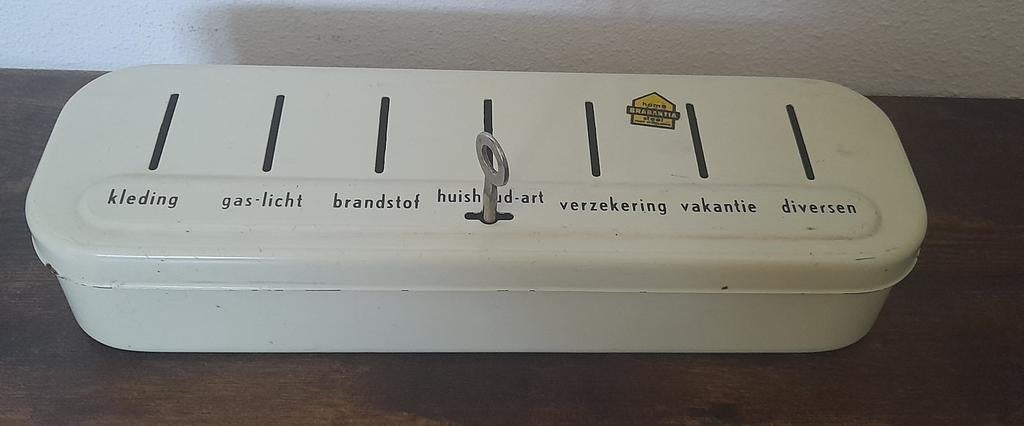 Spaarblik Brabantia, Ophalen of Verzenden, Gebruikt, Metaal of Blik, Overige thema's