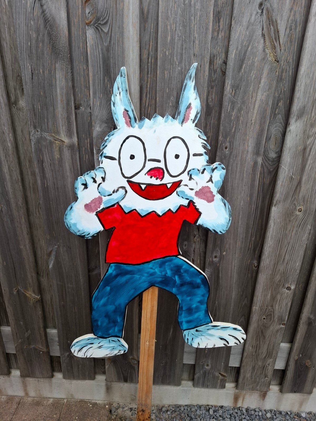 Leuk handgemaakt monster figuur dolfje weerwolfje, Ophalen, Gebruikt, Meerkleurig, Hout