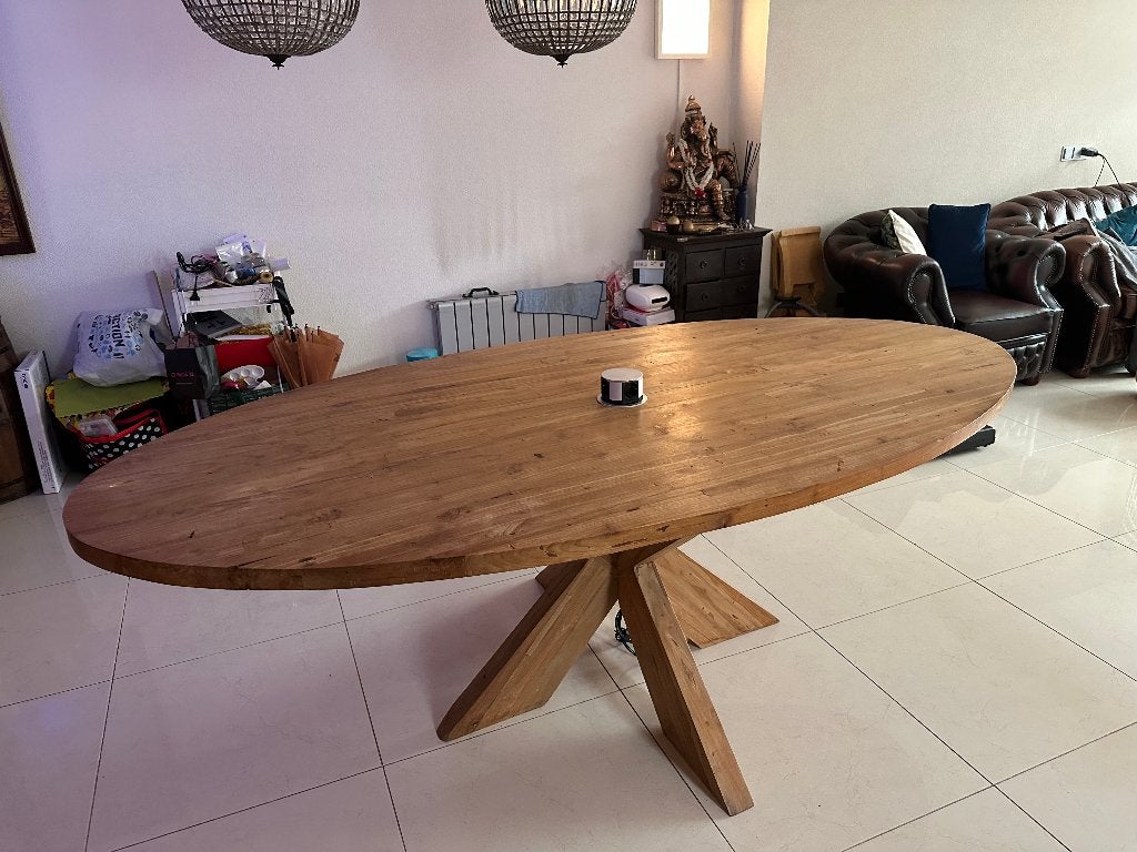 Eettafel cq Buro, 100 tot 150 cm, Teakhout, 200 cm of meer, Ophalen of Verzenden