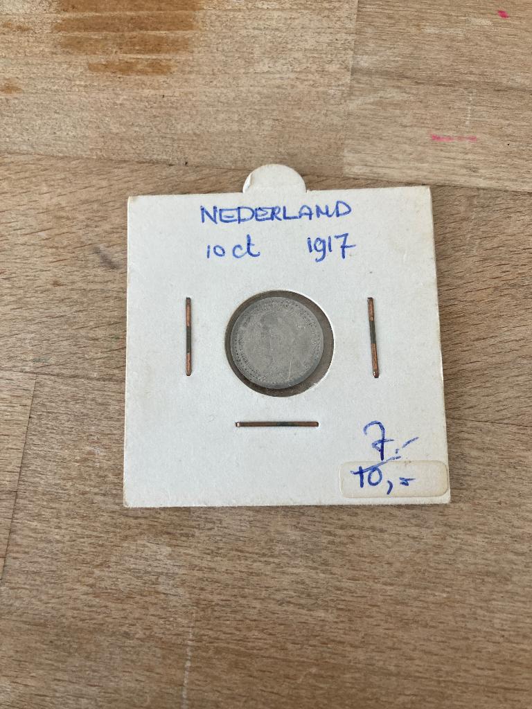 Munt 1917, Postzegels en Munten, Munten | Nederland, Ophalen of Verzenden, Koningin Wilhelmina, 10 cent, Losse munt