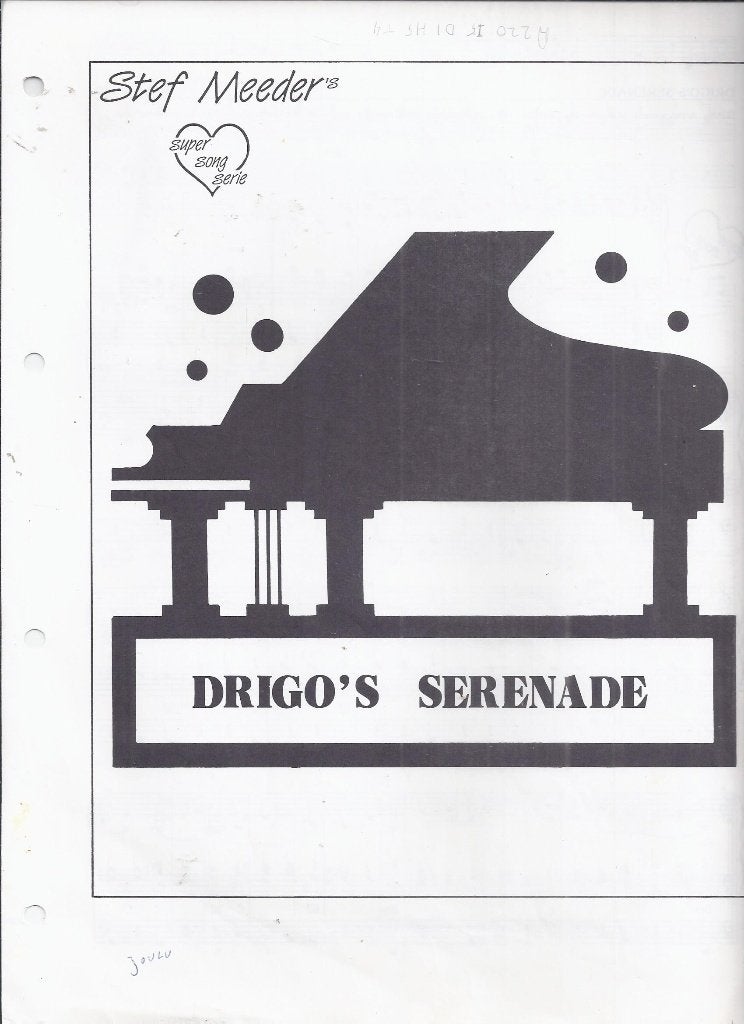 Bo1396 bladmuziek drigo's serenade stef meeder, Ophalen of Verzenden, Gebruikt, Artiest of Componist, Klassiek
