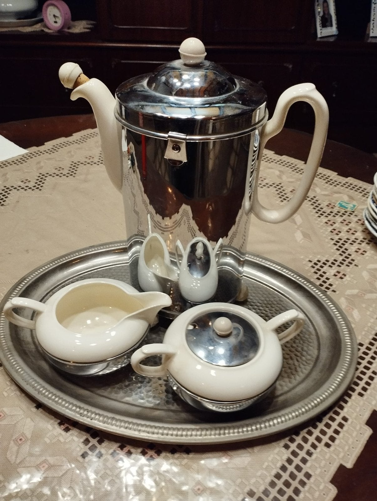 Petrus Regout & Co Art Deco Koffiekan met Melk en Suikerpot., Antiek en Kunst, Ophalen