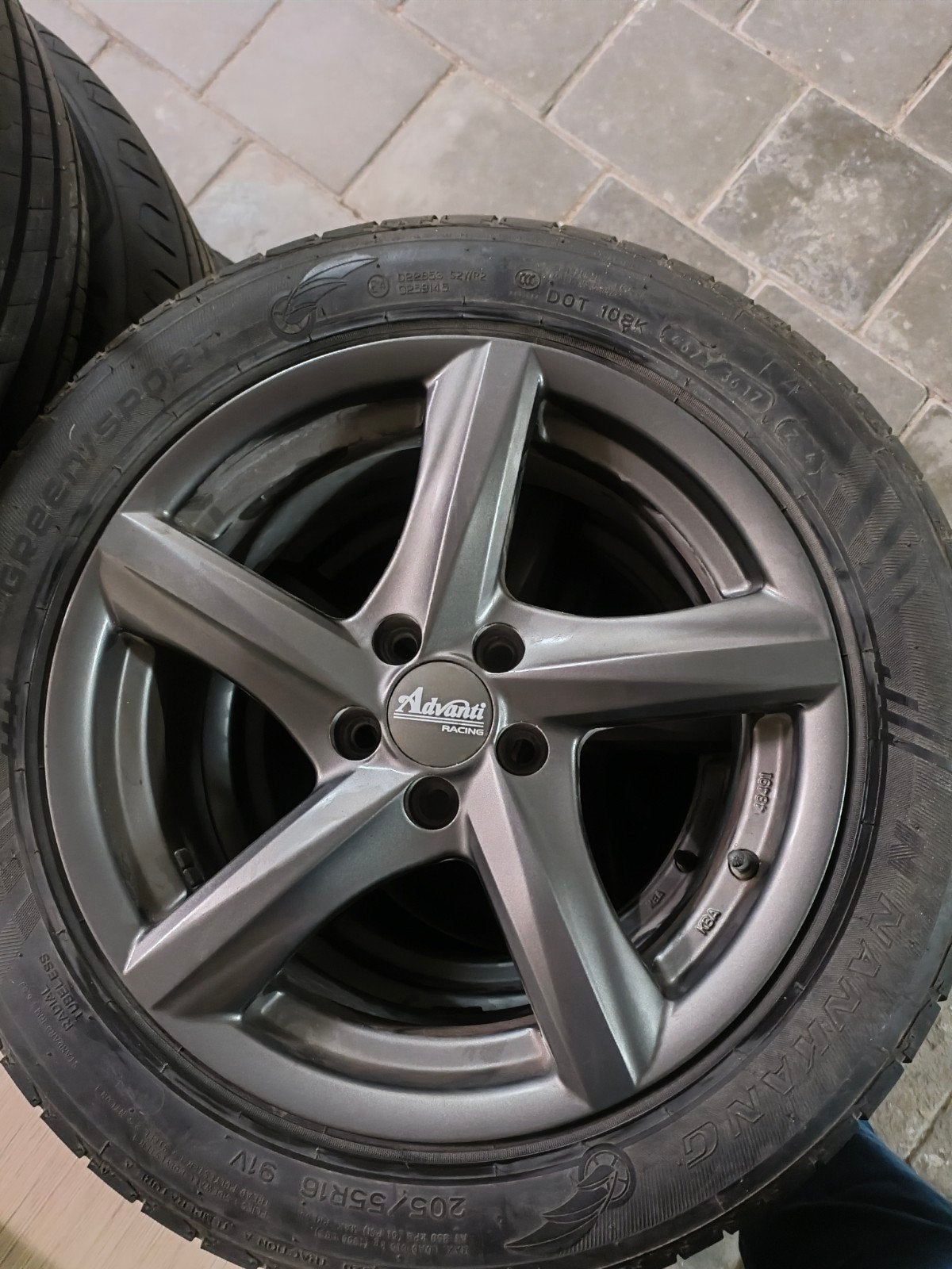 Advanti Racing wielen met zomerbanden golf 4, Auto-onderdelen, Banden en Velgen, Ophalen, Gebruikt, 16 inch, Banden en Velgen