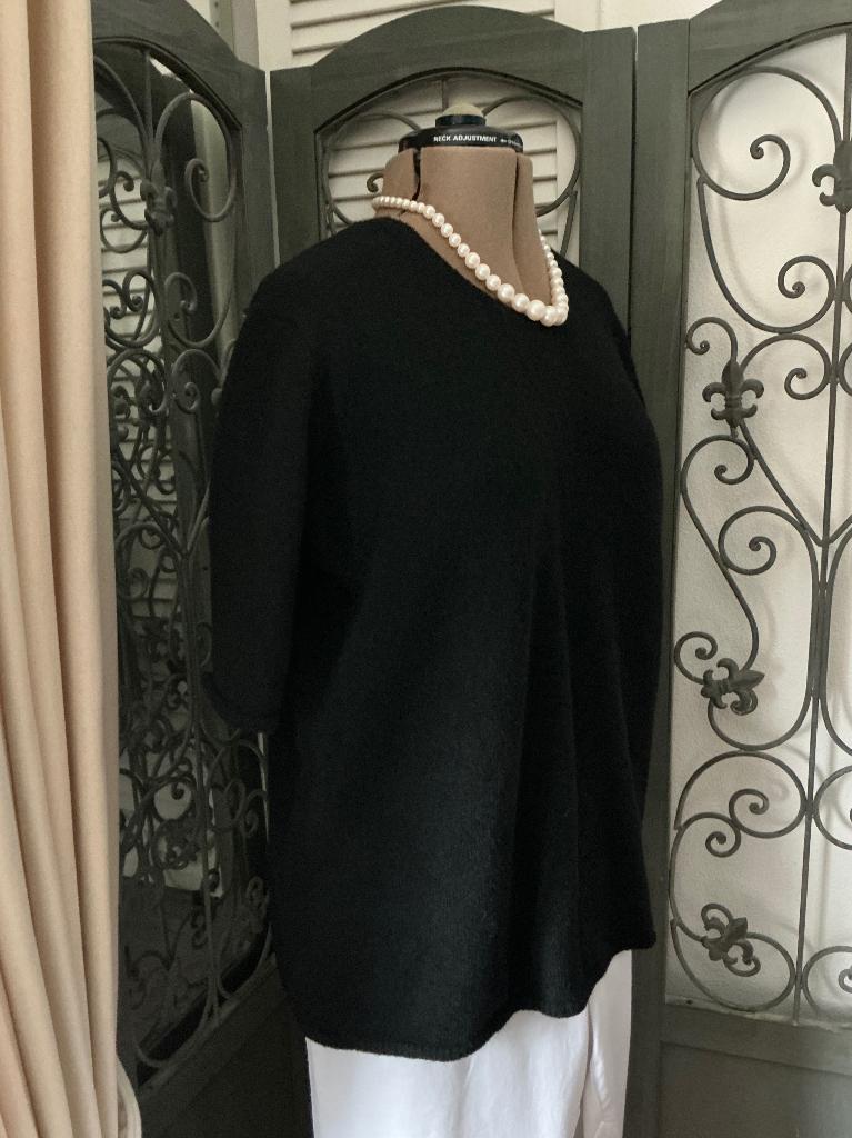 MILANO ITALY’ WOLLEN TRUI MET KORT MOUWTJE ZWART XL NIEUW, Verzenden, Zwart, Maat 46/48 (XL) of groter, MILANO ITALY