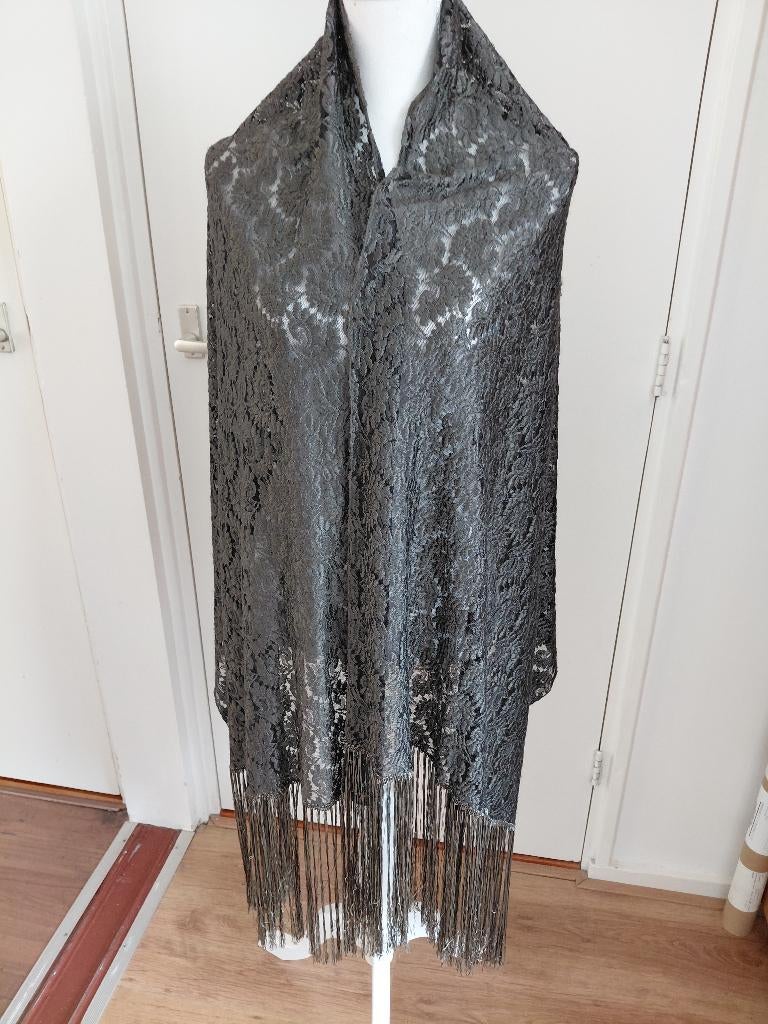 Omslagdoek antraciet, Kleding | Dames, Overige Dameskleding, Zo goed als nieuw, Ophalen of Verzenden