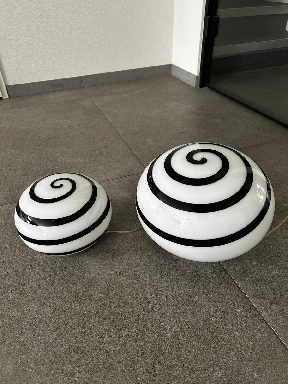 Ilu di vetro zebra murano glazen swirl lampen set, Ophalen of Verzenden, Zo goed als nieuw