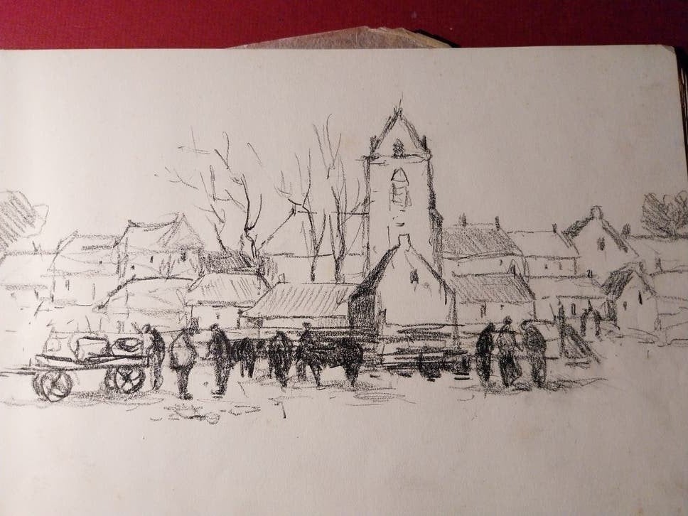 2 Schetsboekjes  Johan Pietersen 1893-1970., Antiek en Kunst, Kunst | Tekeningen en Foto's, Ophalen of Verzenden, Tekening, Potloodtekening