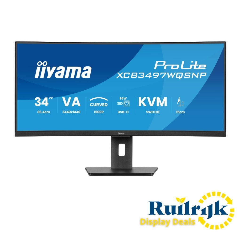 Iiyama XCB3497WQSNP USB C 96W 34 inch Curved QHD VA Monitor, Computers en Software, Monitoren, Iiyama, Zo goed als nieuw, Support@iiyama.com