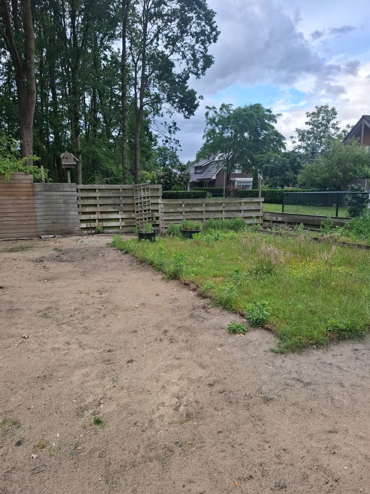 Houten schuttingdelen en palen, Tuin en Terras, Schuttingen, Ophalen, 6 meter of meer, Hout, 1 tot 2 meter