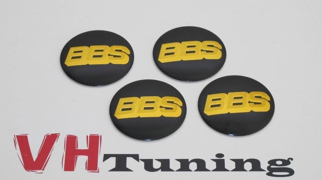 BBS wielnaaf stickers 56MM zwart/goud 4 stuks, Auto diversen, Ophalen of Verzenden