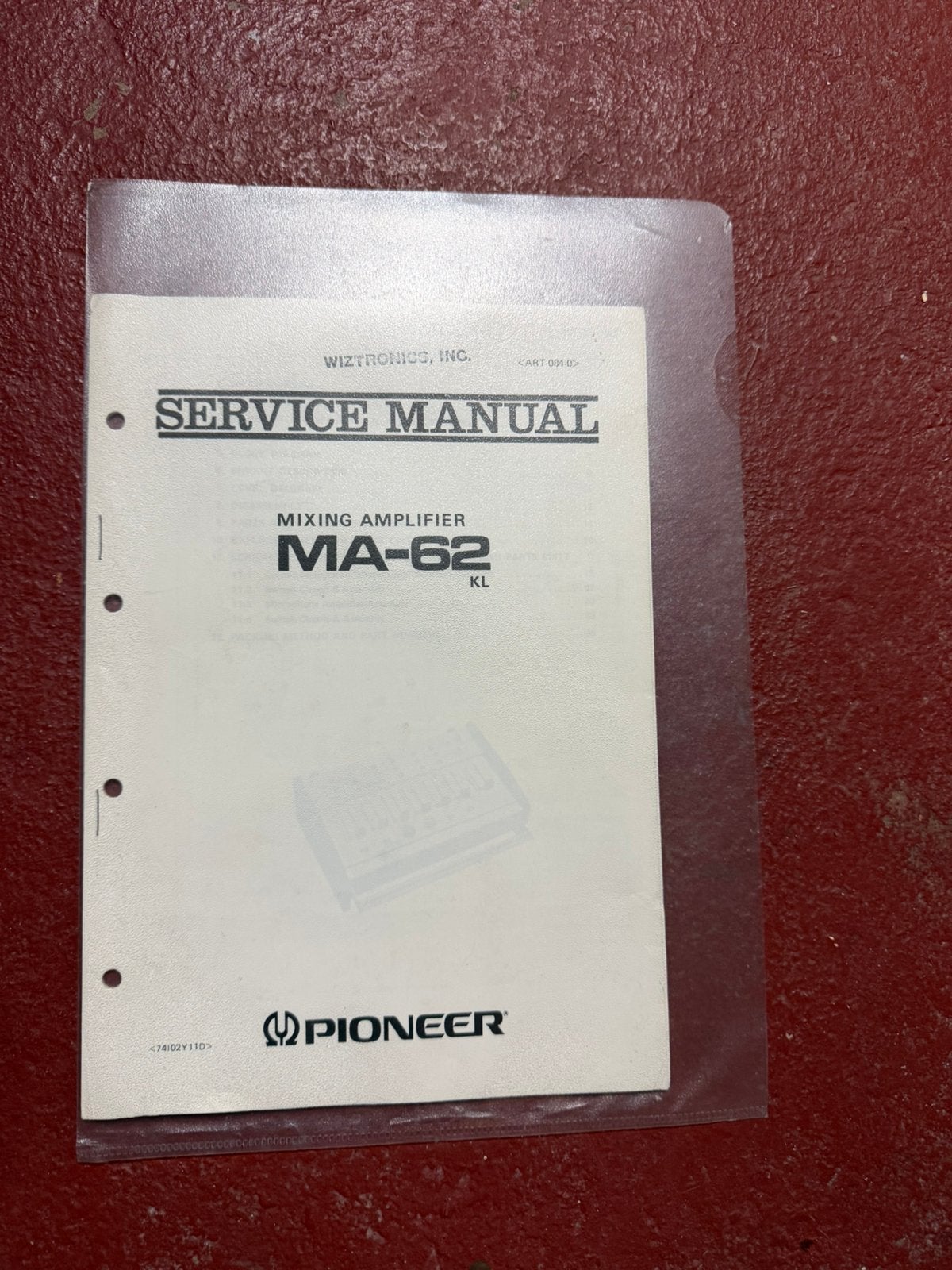 Pioneer MA-62 mengpaneel originele service manual, Ophalen of Verzenden