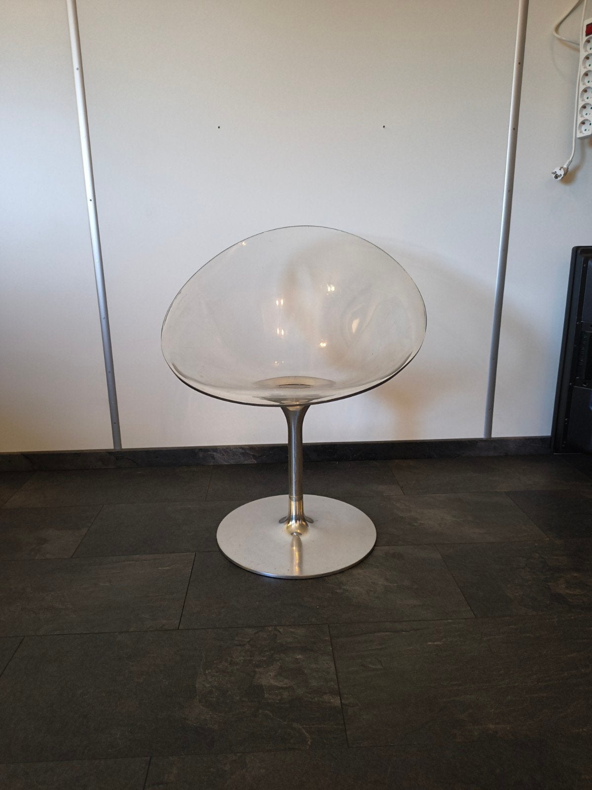 Kartell Eros stoel Philippe Starck - transparant/metaal, Huis en Inrichting, Stoelen, Ophalen, Gebruikt, Overige kleuren, Eén