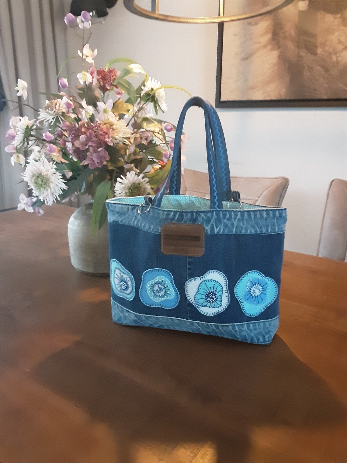 Handgemaakte jeanstas (spijkertas), Ophalen of Verzenden, Nieuw, 30 cm of meer, Minder dan 35 cm