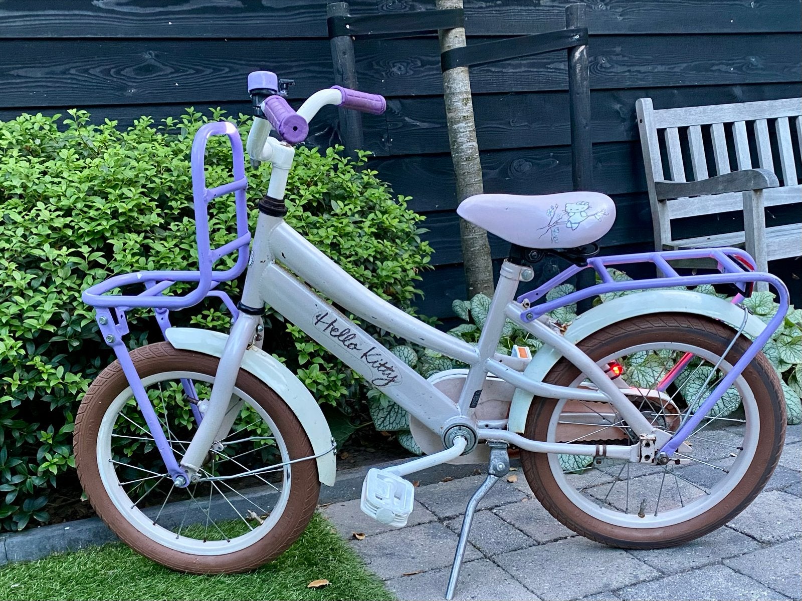 Kinderfiets  Hello Kitty 16 inch, Ophalen, Gebruikt, Terugtraprem, 16 tot 20 inch