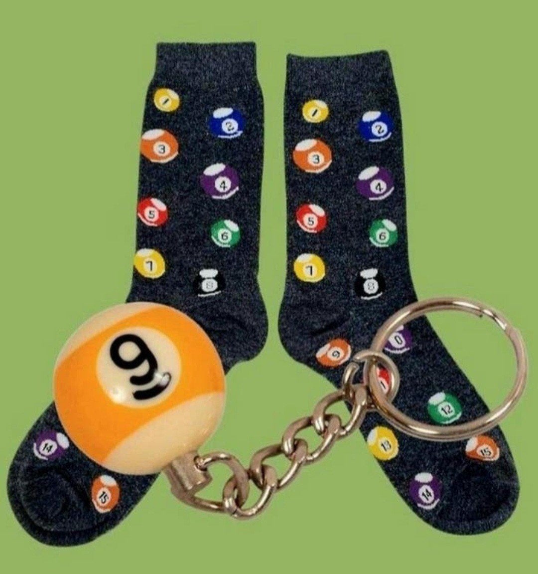 POOLBILJART SOKKEN + SLEUTELHANGER POOL BALL, Ophalen of Verzenden, Nieuw