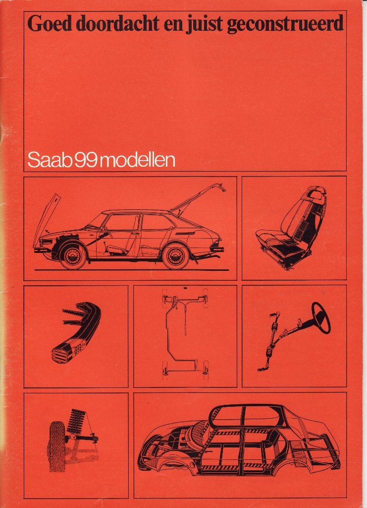 Saab 99. Goed doordacht en juist geconstrueerd, 1975, Ophalen of Verzenden, Zo goed als nieuw, Overige merken