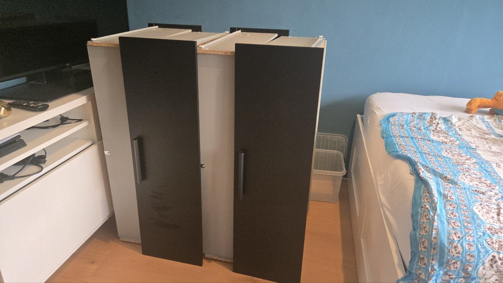 Ikea Brimnes Bed Lades Zwart 4 stuks, Ophalen, Gebruikt, Zwart, Tweepersoons