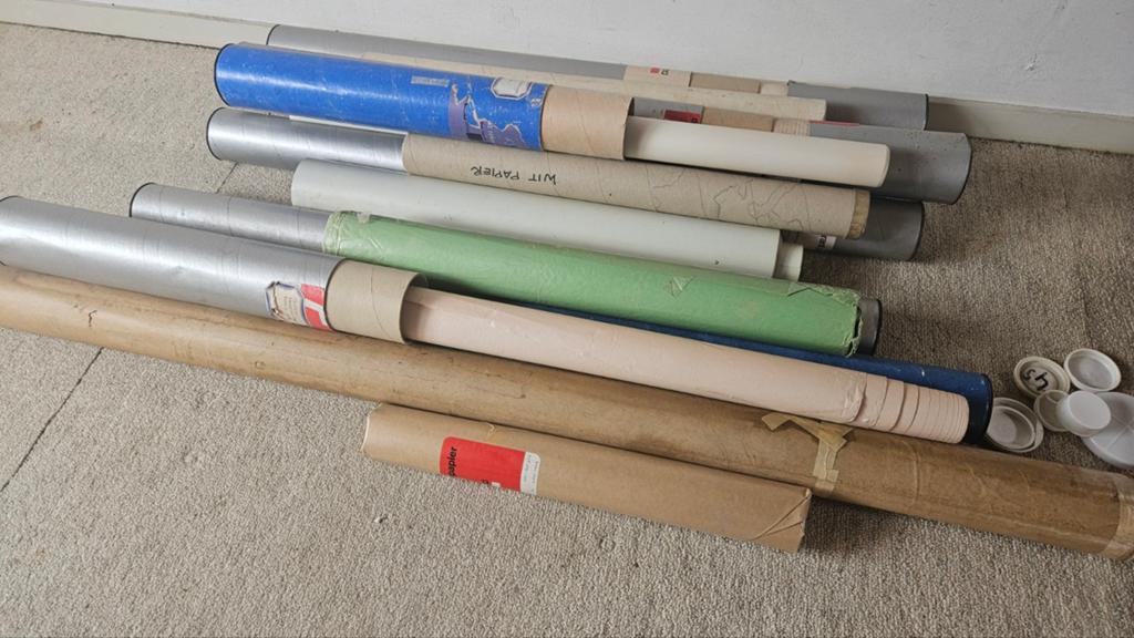 Diverse rollen tekenpapier en tekenfolie, Ophalen, Zo goed als nieuw