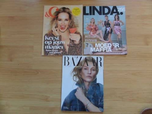 Bundel van 3 tijdschriften : Bazaar, Linda en Chantal, Boeken, Ophalen of Verzenden, Zo goed als nieuw, Damesbladen