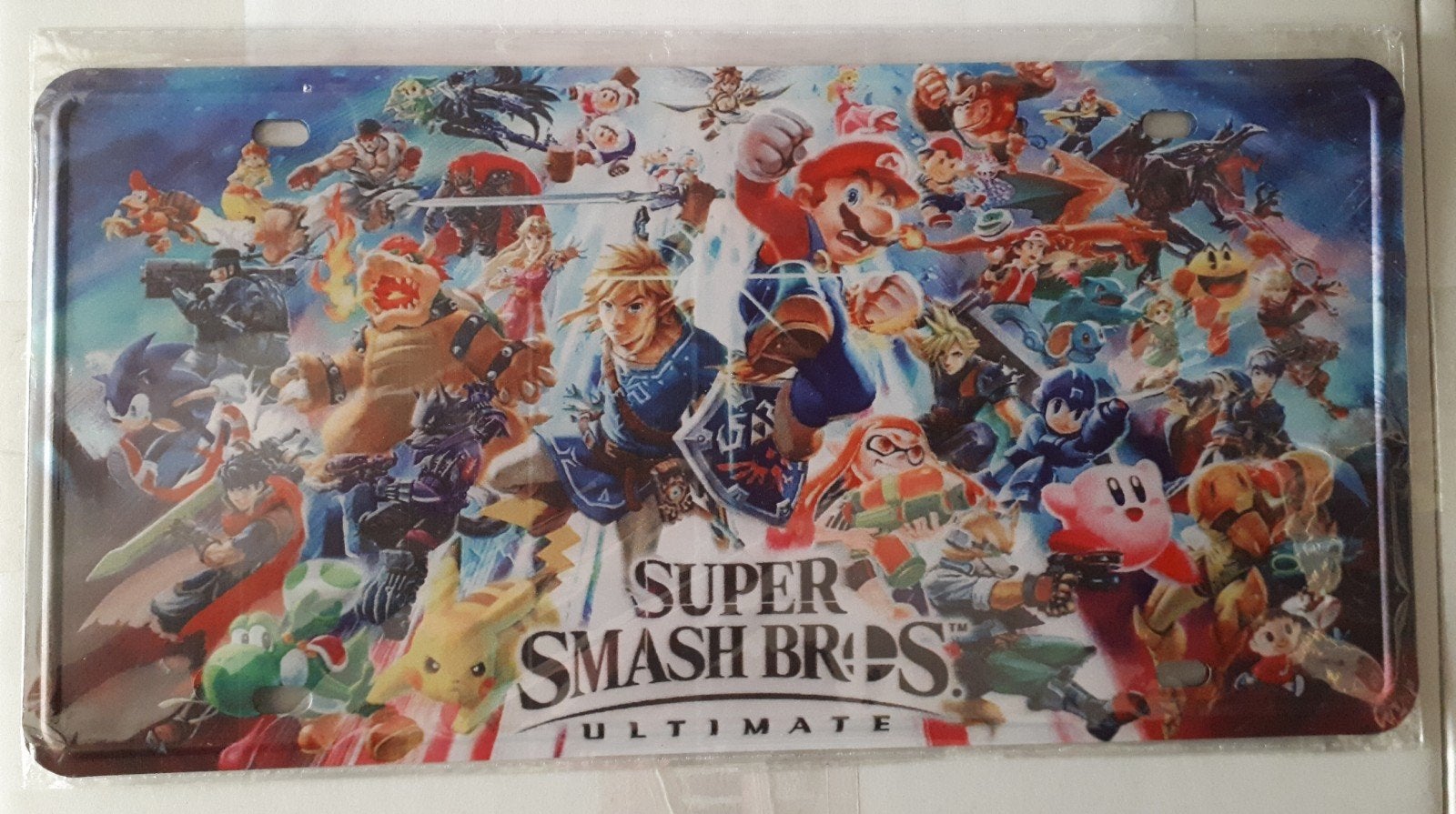 Super Smash Bros Ultimate 15x30 cm Metalen Reclamebord, Verzamelen, Verzenden, Nieuw, Reclamebord