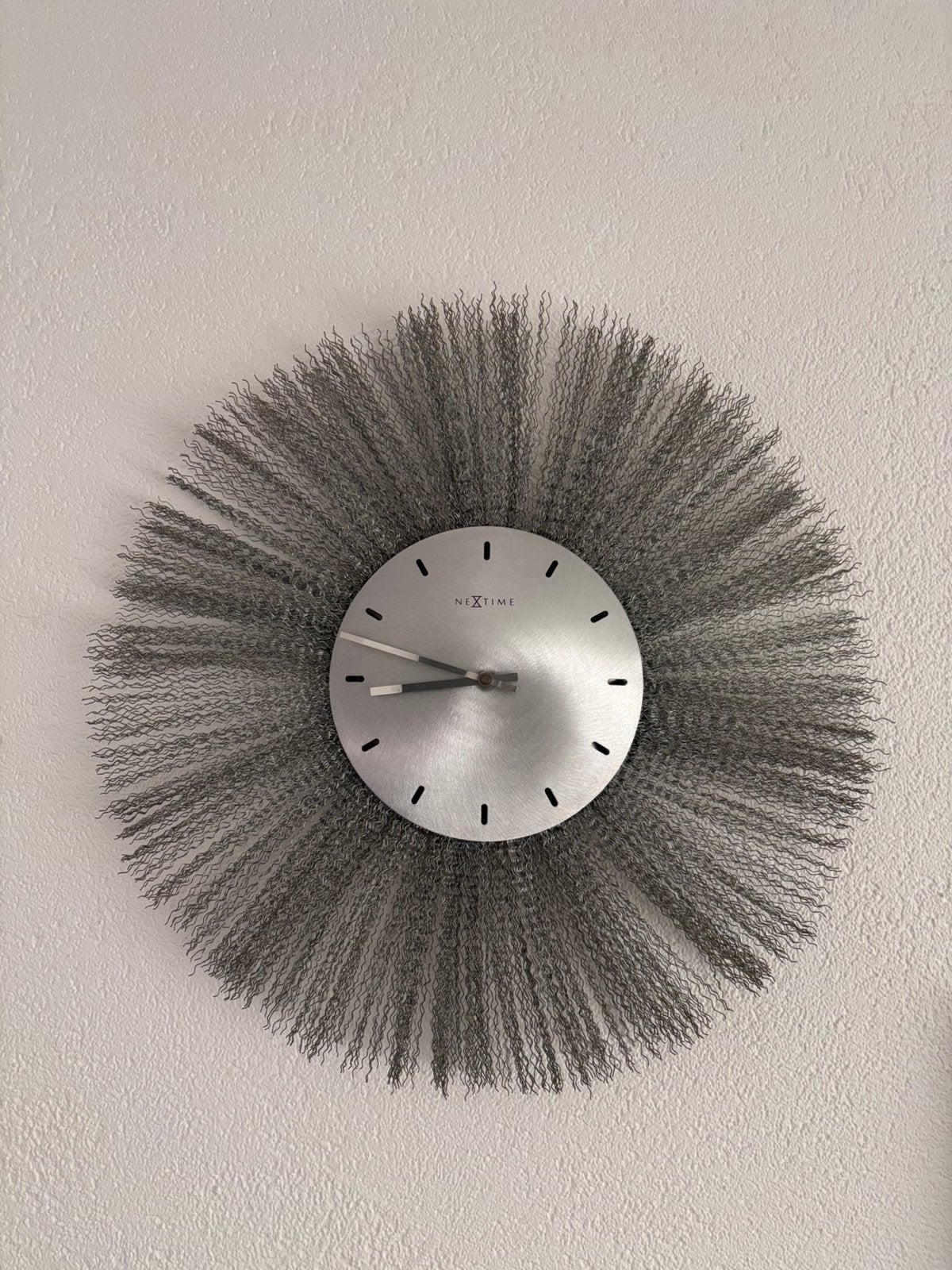 NexTime wandklok RVS, Ophalen of Verzenden, Zo goed als nieuw, Analoog, Wandklok