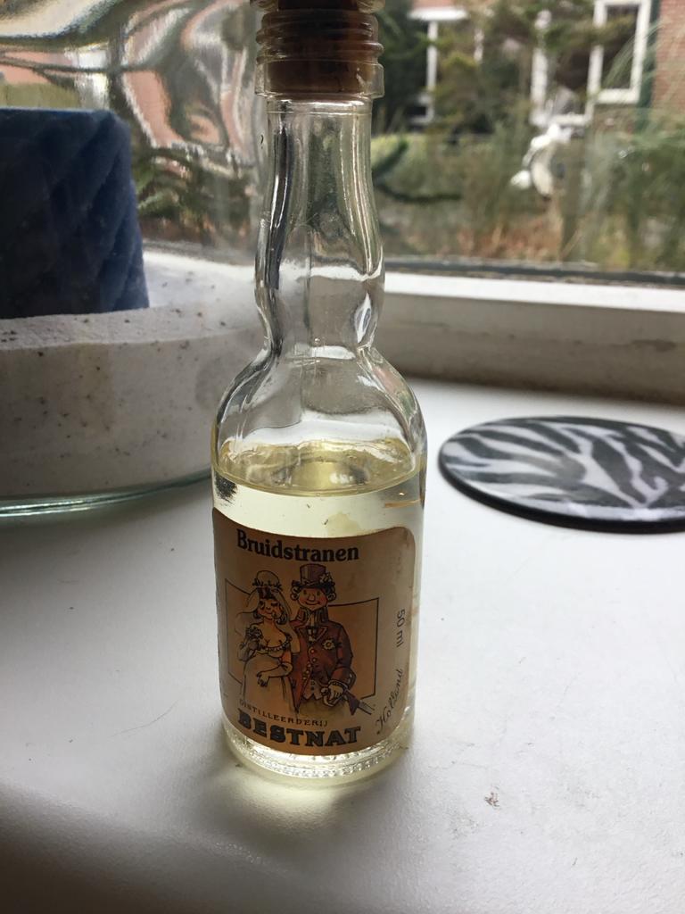 Bruidstranen miniatuur flesje - Distilleerderij Bestnat, Ophalen of Verzenden, Zo goed als nieuw, Frankrijk