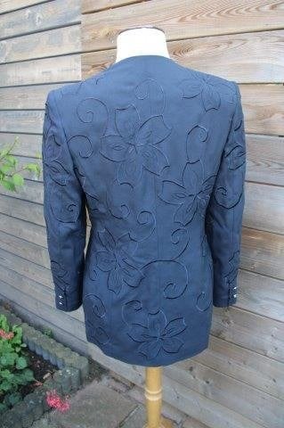 Jasje donkerblauw Edgar Vos mt 36 Vaste prijs OPRUIMING, Blauw, Zo goed als nieuw, Jasje, Maat 36 (S)