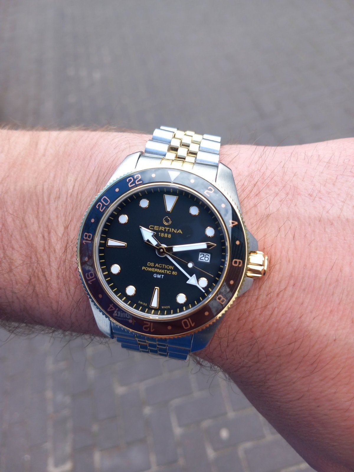 Certina DS Action GMT C032.929.26.051.00 Jubilee Band, Overige merken, Staal, Staal, Polshorloge
