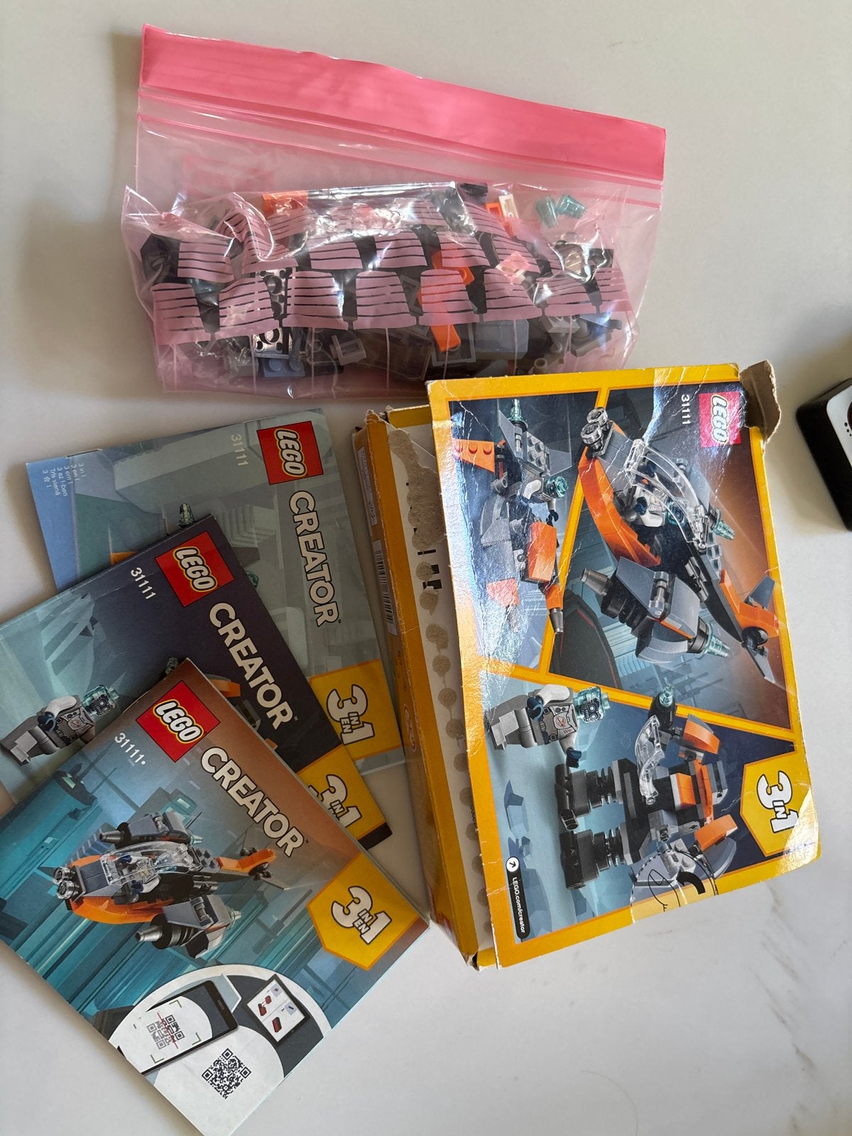 Lego Creator 31111 Cyber Drone 3-in-1 met instructies, Gebruikt, Lego, Ophalen of Verzenden, Compleet