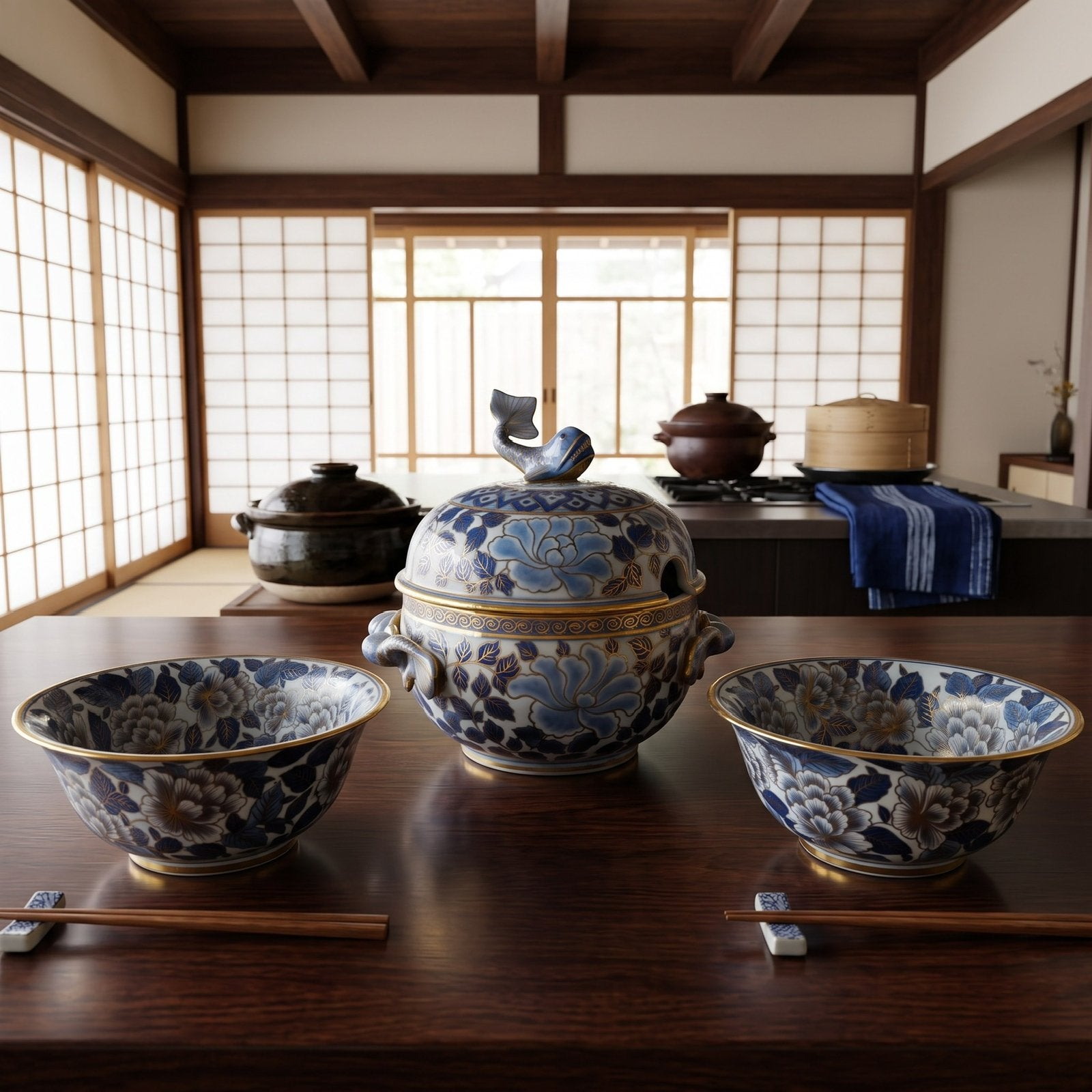 Japanse porseleinen schalenset (3), Ophalen of Verzenden