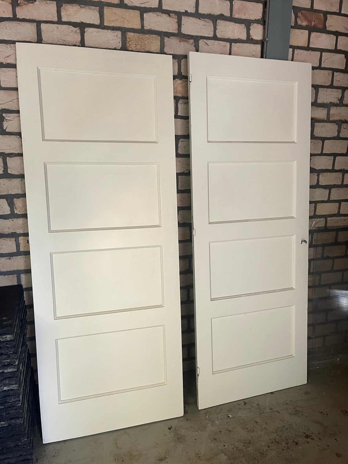 Set van 2 binnendeuren, wit, 201x80 cm, Doe-het-zelf en Verbouw, Ophalen, Gebruikt, 80 tot 100 cm, Binnendeur