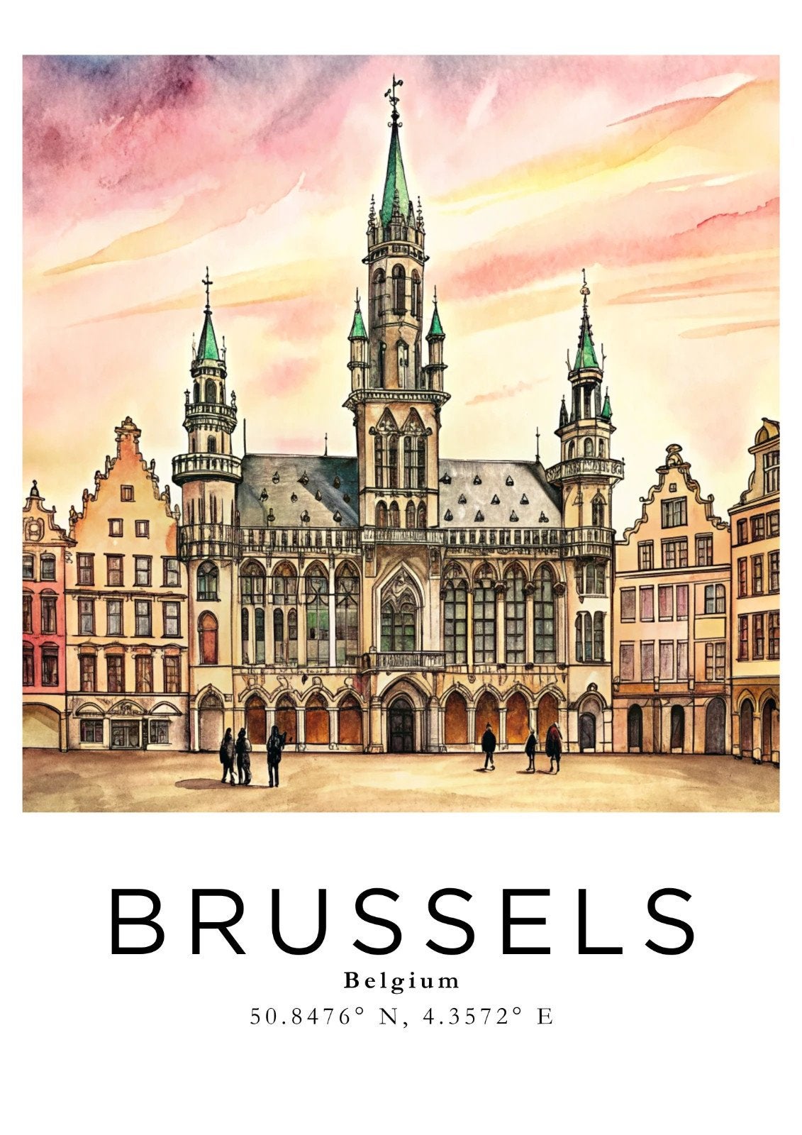 Brussel A4 poster kunst reis