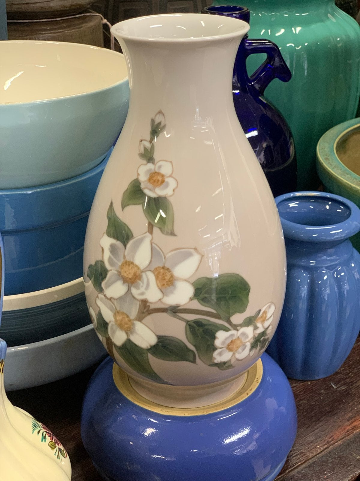B&G Kopenhagen porseleinen vaas met bloemmotief, Antiek en Kunst, Ophalen of Verzenden