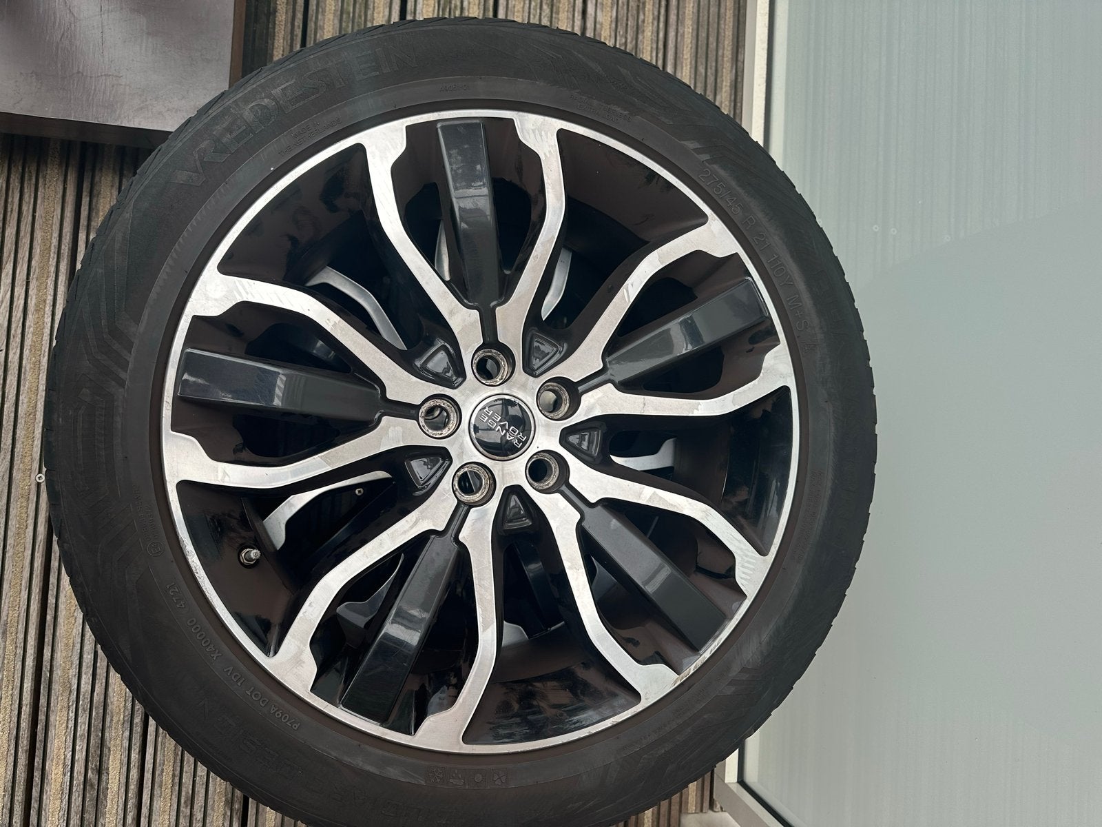 Range Rover Velgen met Banden 275/45 R21 All Season, Ophalen, Gebruikt, 275 mm, Banden en Velgen