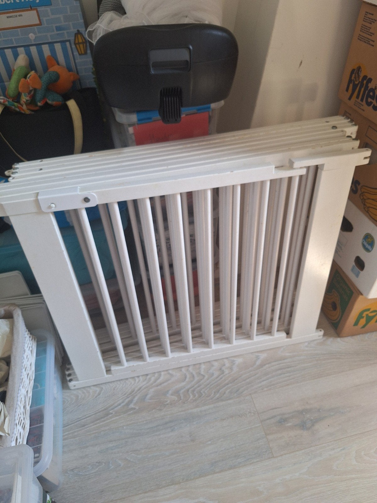 Wit houten grondbox playpen incl deur. 8 panelen, Ophalen, Gebruikt