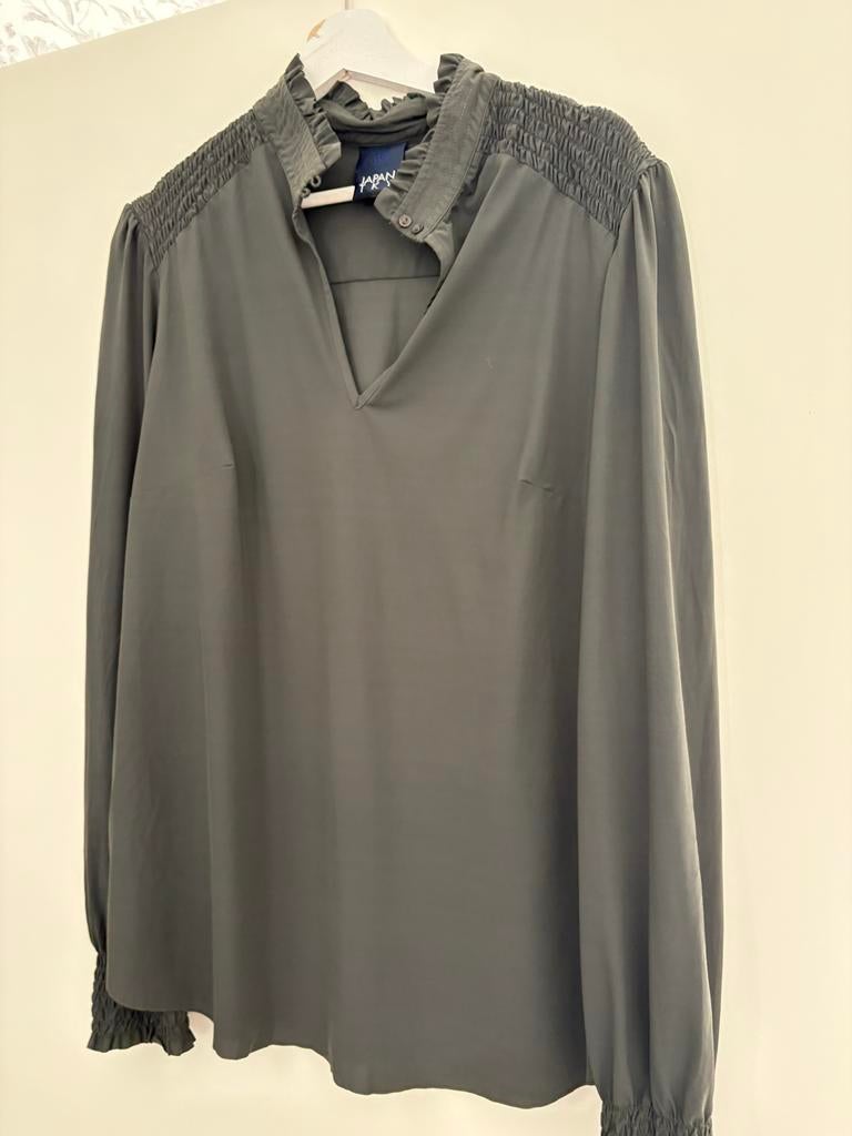 Donkergroene Bloes - Zo goed als nieuw - japan TKY, Ophalen of Verzenden, Zo goed als nieuw, Maat 46/48 (XL) of groter, Groen
