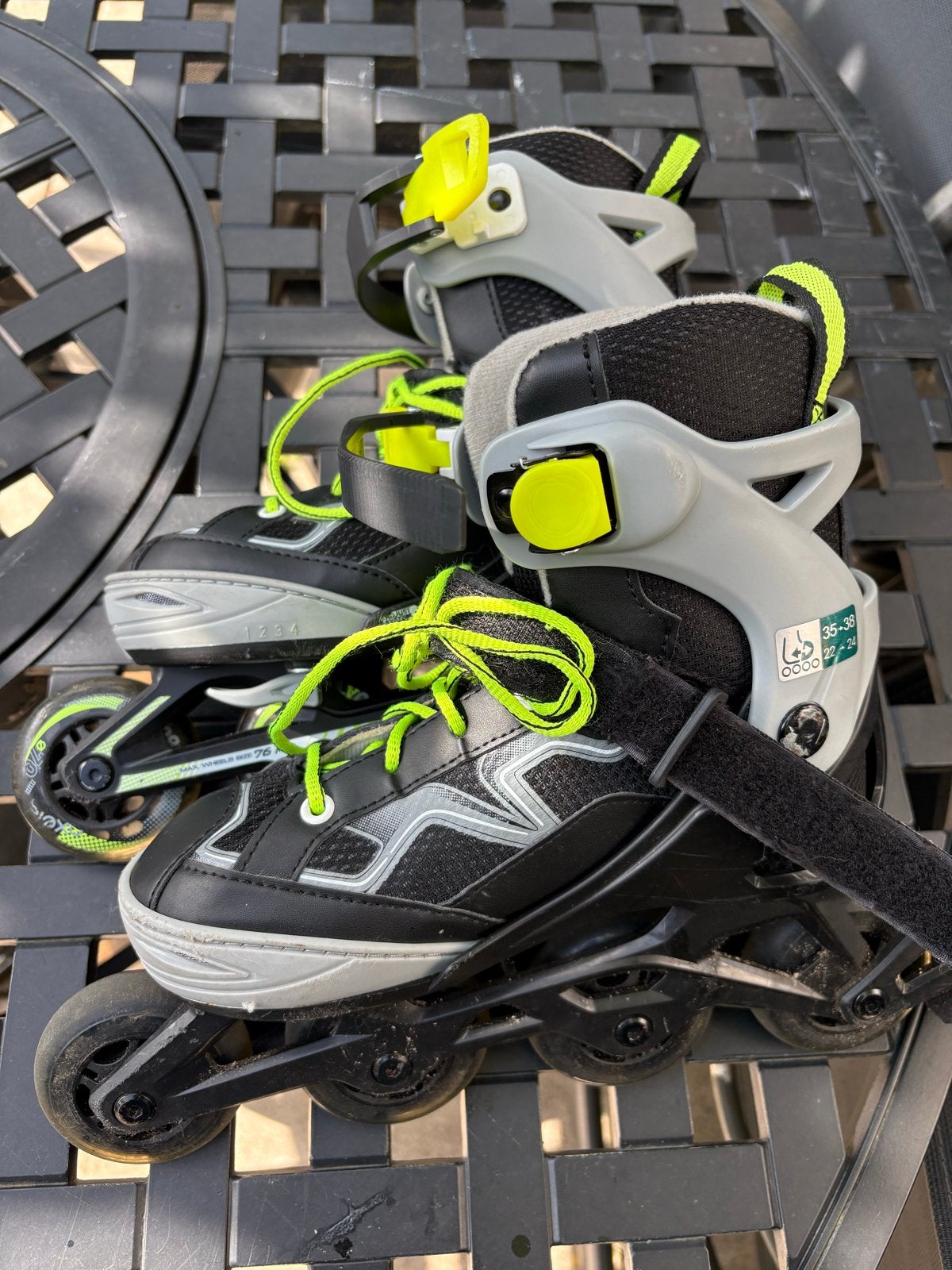 Verstelbare Oxelo inline skates maat 35-38 met bescherming, Kinderen, Inline skates 4 wielen, Ophalen, Overige merken