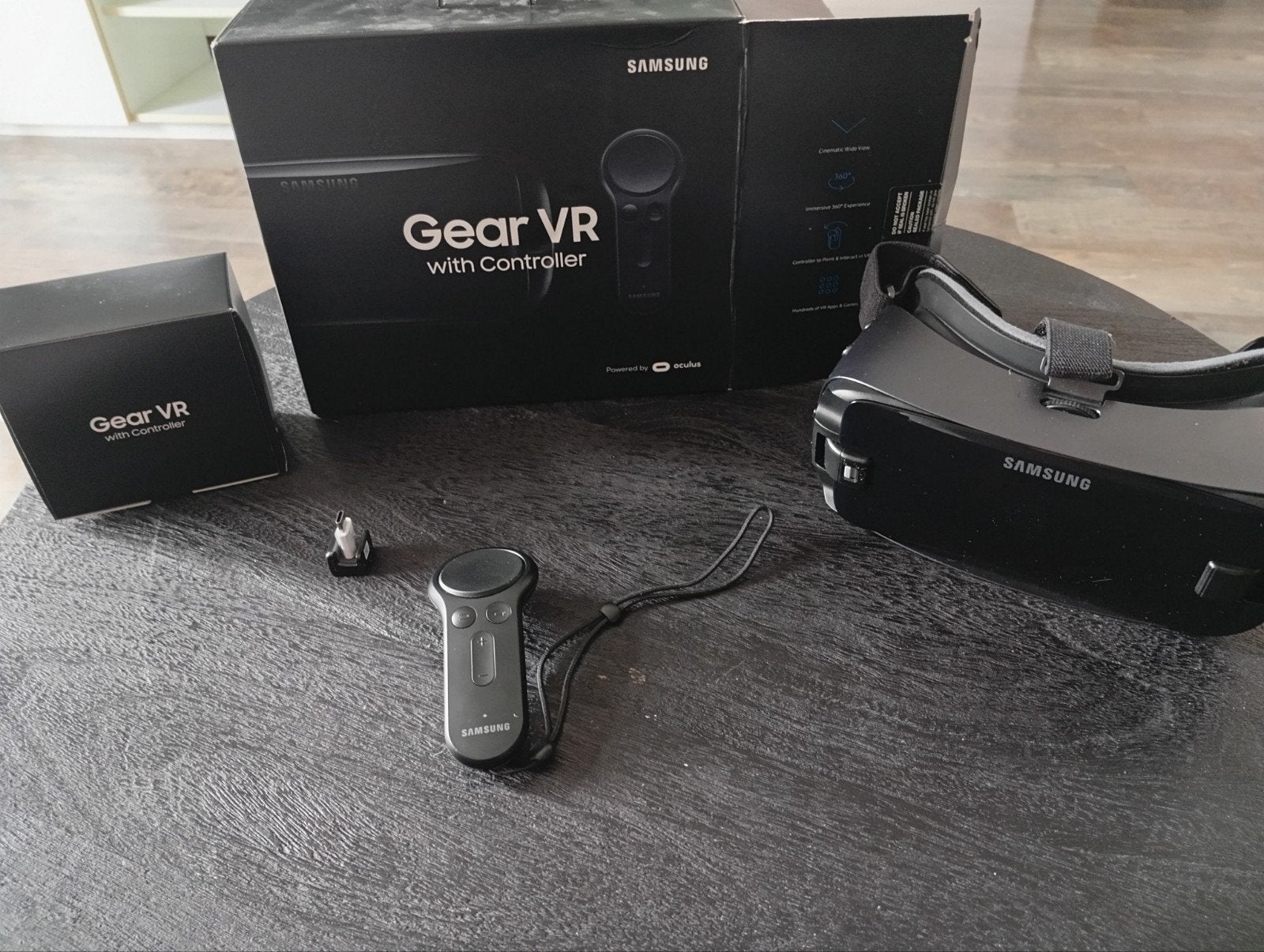 Samsung Gear VR bril met controller, Spelcomputers en Games, Virtual Reality, Ophalen of Verzenden, Zo goed als nieuw, VR-bril