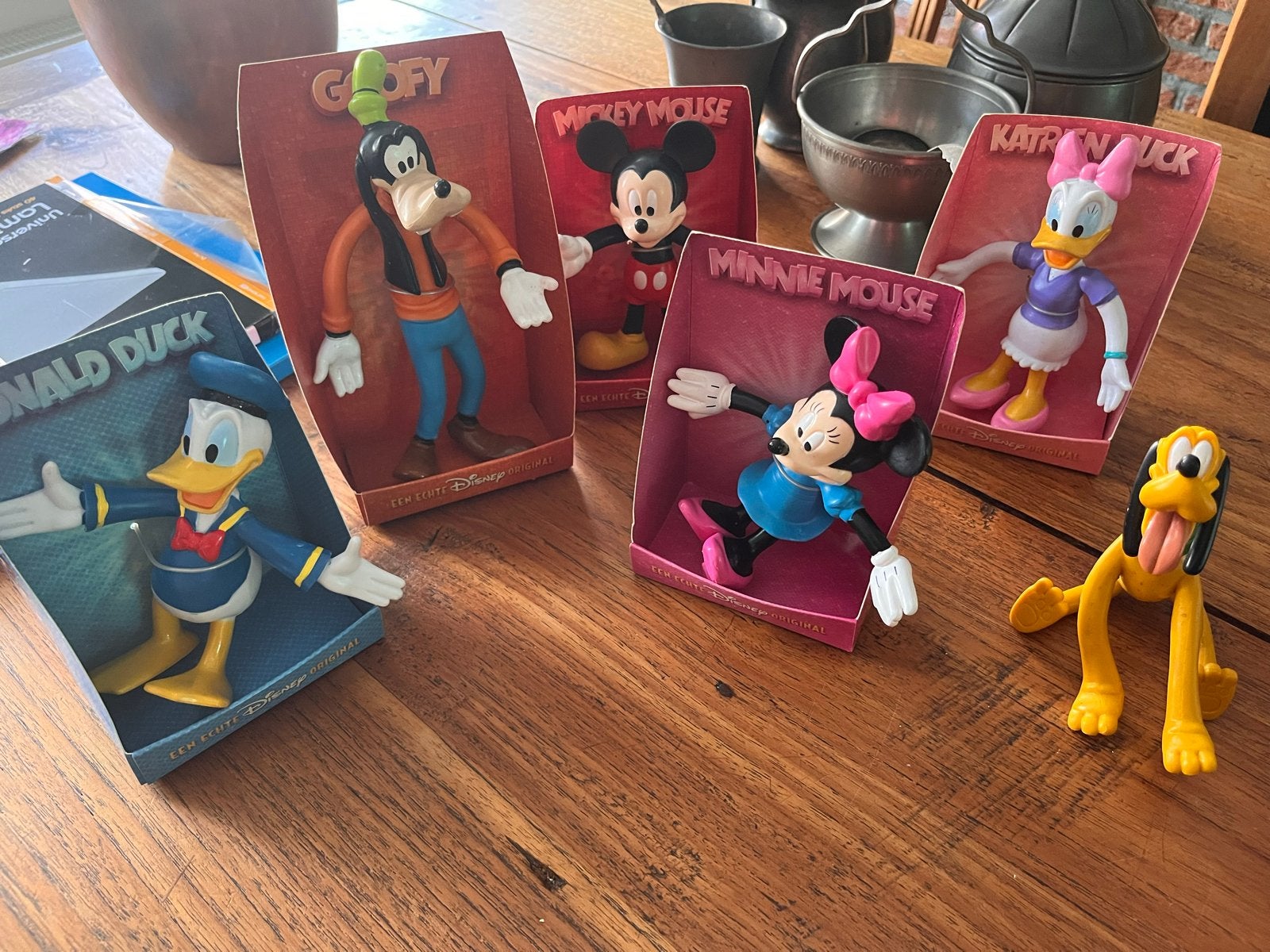 Disney figuren set: Mickey, Minnie, Donald, Goofy, Katrien,, Verzenden, Zo goed als nieuw