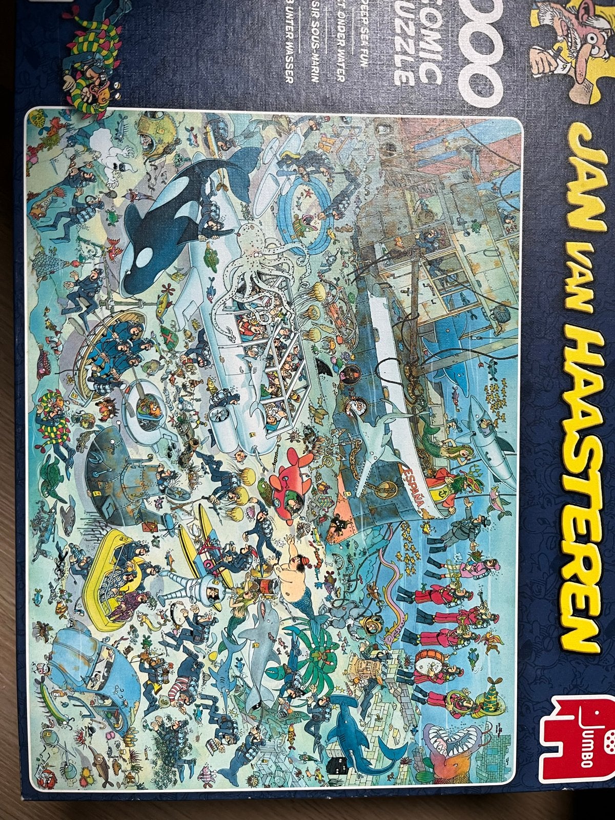 Jan van Haasteren - Pret onderwater - 1000 stukjes, Ophalen, 500 t/m 1500 stukjes, Gebruikt, Legpuzzel