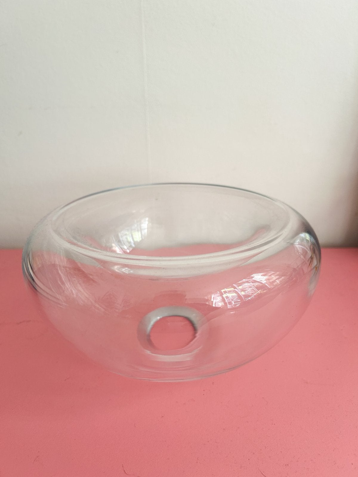 Dubbelwandige glaze fruitschaal, Schaal, Rond, Ophalen of Verzenden, Glas