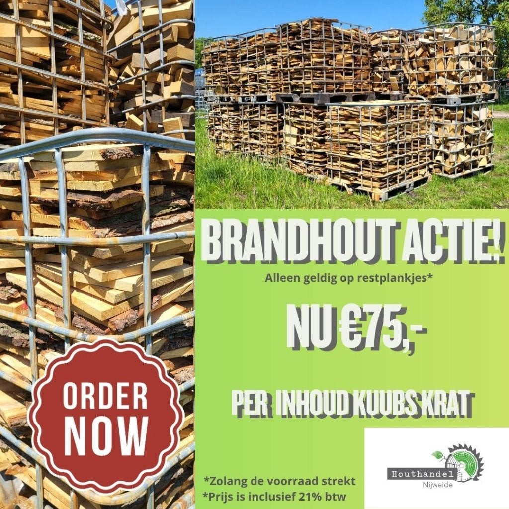Brandhout restproduct Actie, Tuin en Terras, Minder dan 3 m³, Ophalen, Eikenhout, Blokken