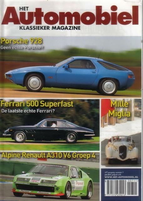 Automobiel 7 2011 : Porsche 928 - Ferrari 500 Superfast, Ophalen of Verzenden, Gelezen, Algemeen
